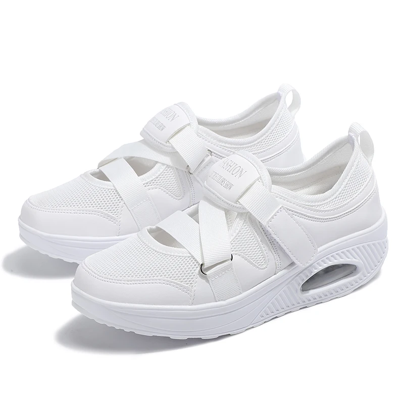 STRONGSHEN Rocking Shoes Mother Shoes Air Cushion Sole Fashion Casual All-match Non-slip Wear-resistant Women's Shoes