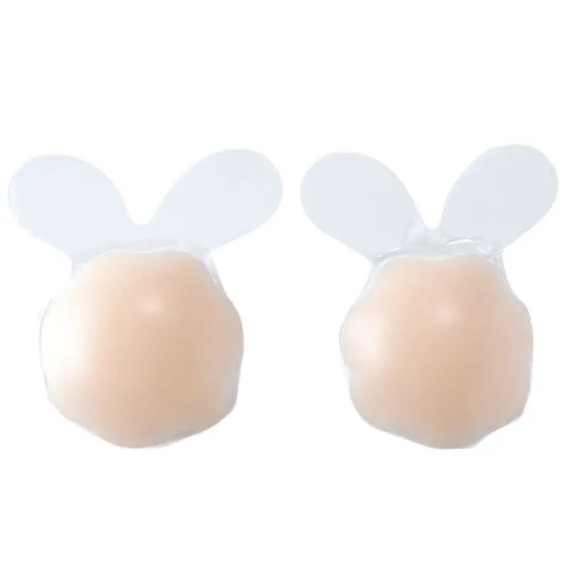 

Women Silicone Push Up Nipple Covers Cute Rabbit Ears Breast Lifting Chest Pads Pasties Wedding Dress Strapless Adhesive Sticky