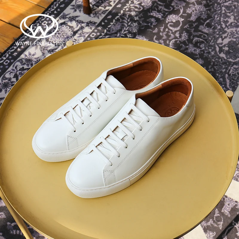 Wayne Deerskin 2022 Spring Autumn Genuine Leather Breathable Flat Bottom Lace Up Sports Casual Man Shoes Sneakers