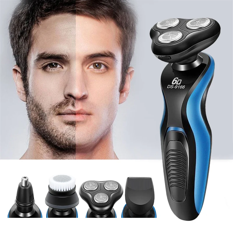 

4in1 Multifunctional Men's Facial Care Package Tool Beard Hair Trimmer Facial Cleansing Brush Nose Hair Trimmer Electric Shaver