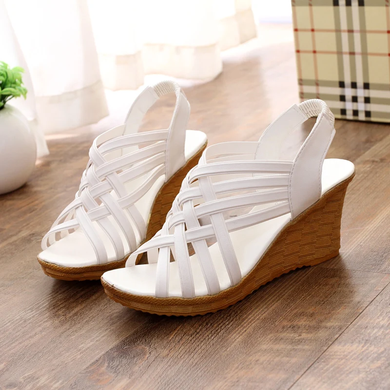 

Summer Height-Enhancing Heels Sandals Straps Flat Shoe Soft Rubber Sole Women Platform Shoes Bohemian Trend Zapatos Mujer