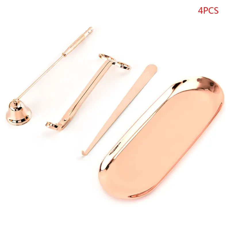 4 Pcs Candle Accessory Set Snuffer Wick Trimmer Dipper Storage Tray Plate Extinguish Scissor Cutter Tools |
