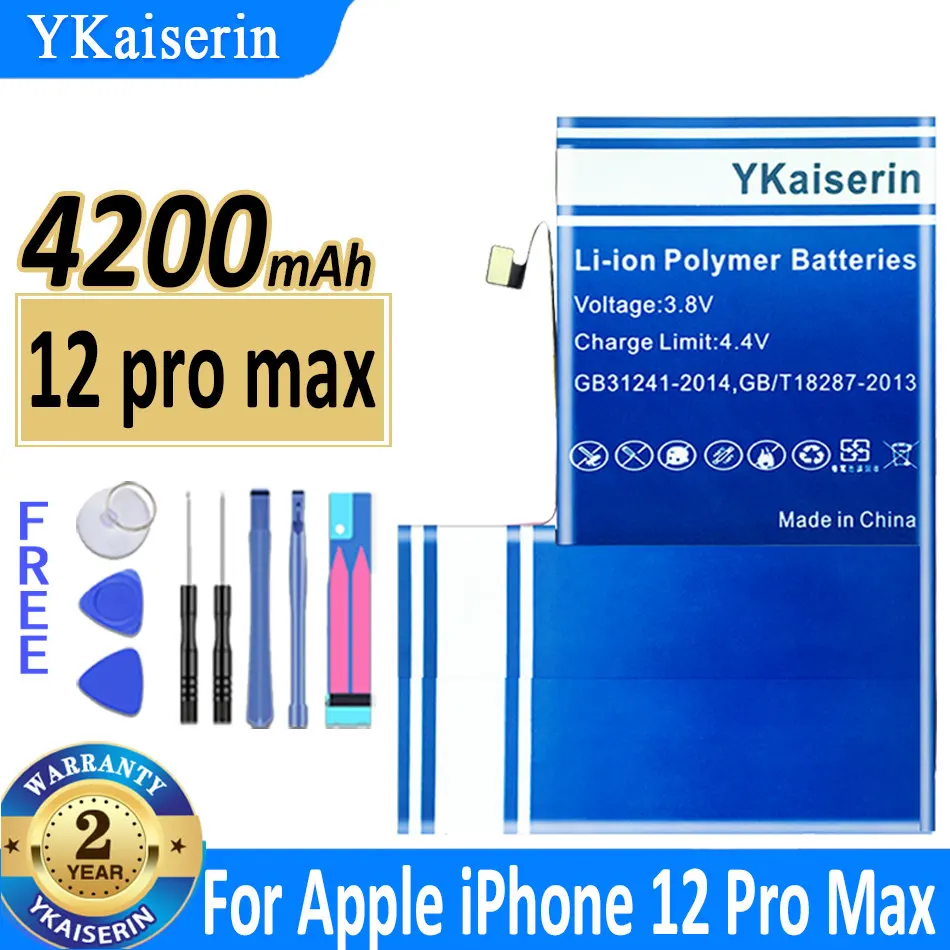 

YKaiserin Battery for Apple IPHONE 12 Pro Max IPHONE12 Pro Max A2411 A2342 A2410 A2412 Mobile Phone Batteries Tools