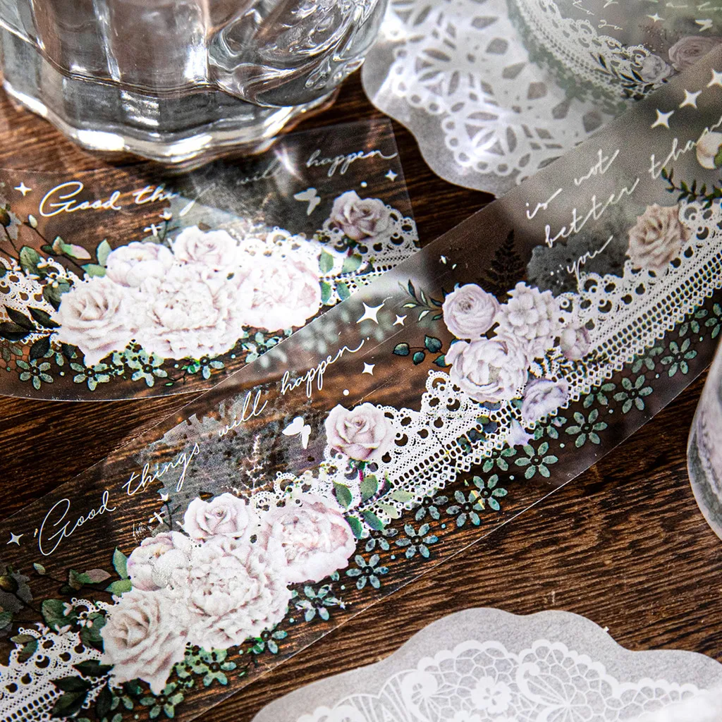 Journamm 40 Мм X 2 М Цветочный Декор ПЭТ Материал DIY Скрапбукинг Коллаж Офисные