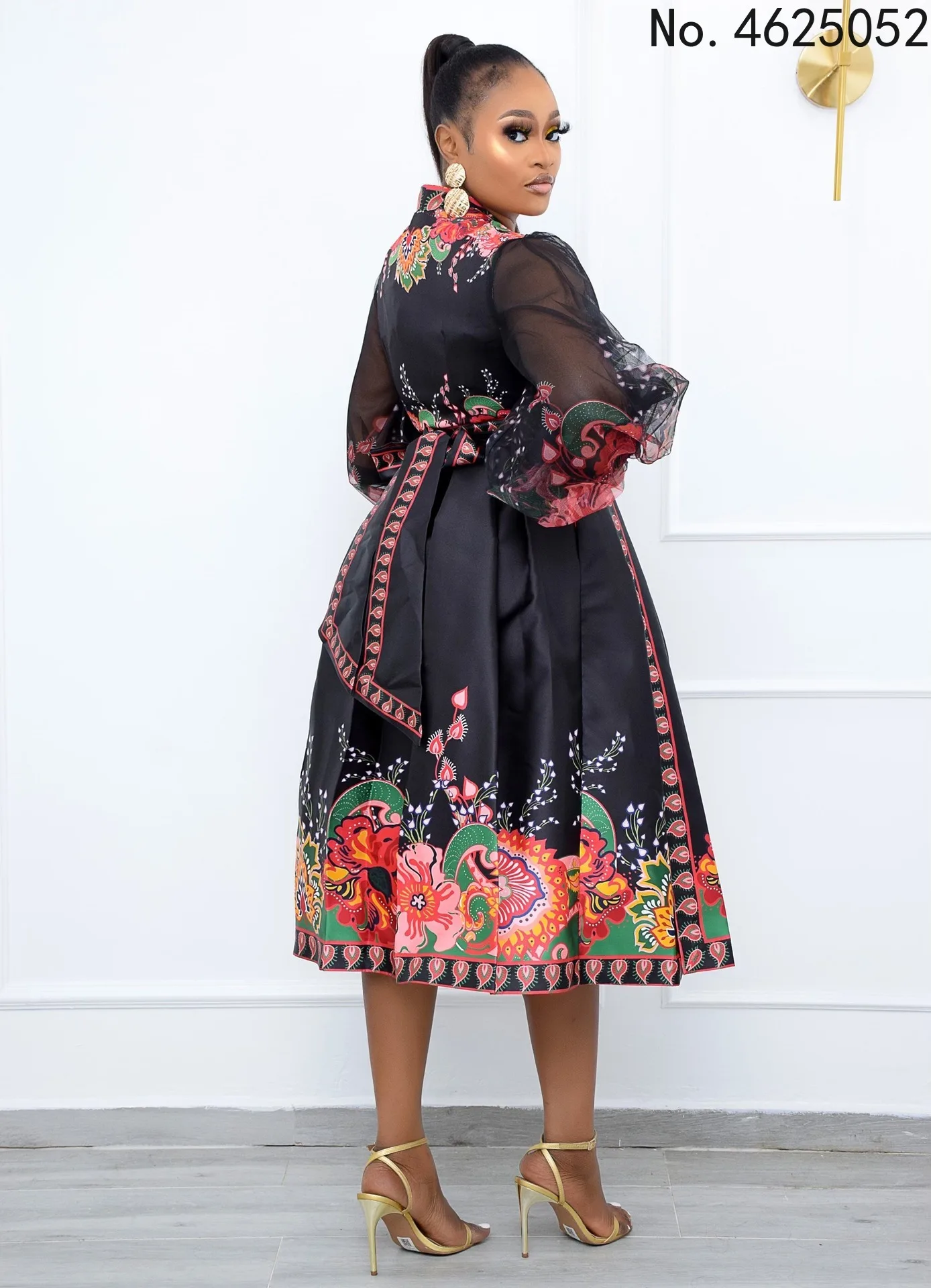 Женское платье в африканском стиле летнее с V-образным вырезом и принтом женская