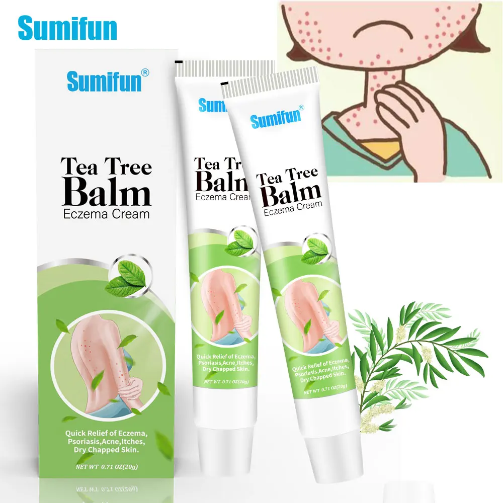 

20G/pc Sumifun Tea Tree Oil Psoriasis cream for Sensitive Skin treat Dermatitis Eczematoid Eczema Ointment Skin Treatment Cream