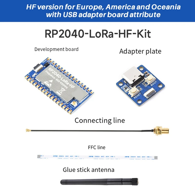 RP2040-Lora HF макетная плата в комплекте + адаптера SX1262 850-930 МГц поддерживает GFSK Lora