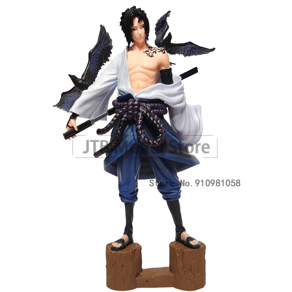 

Hot Naruto Figure Shippuden Animation Curse Seal Uchiha Sasuke 27cm ABS Statue Crow Figurine Model Ornament Doll Toys For Kids