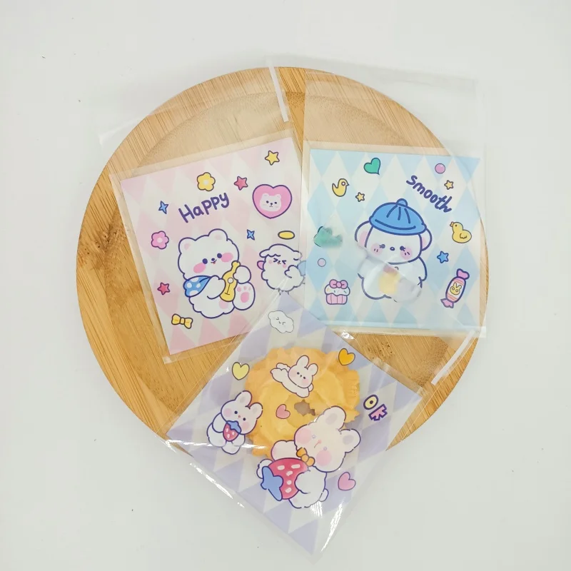 Пластиковые пакеты для конфет SJMANDUN мультяшные 100 шт