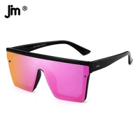 jm big flat top shield sunglasses women men square mirror sun glasses for women men uv400 oversized