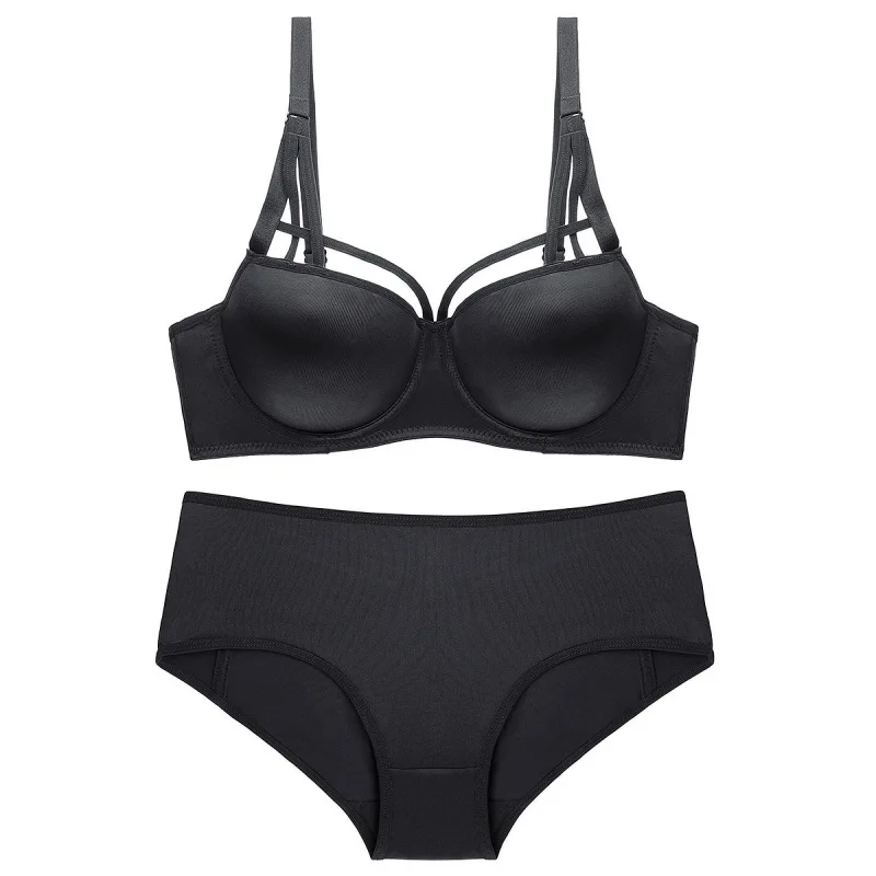 

Новинка, тонкое, плотное, гладкое и простое нижнее белье, Женский комплект с бюстгальтером