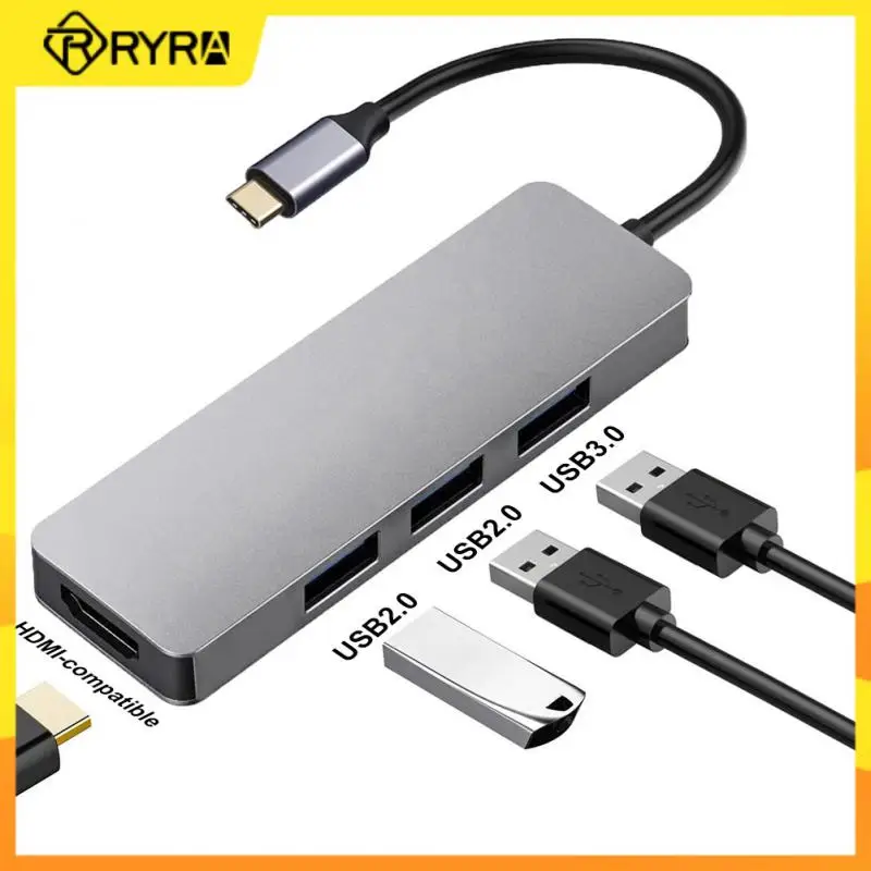 

RYRA USB 3.1 Type-C To HDMI-compatible Adapter Hub Dock Station 4K Thunderbolt USB C 3.0 2.0 Hub for MacBook Pro Air PC