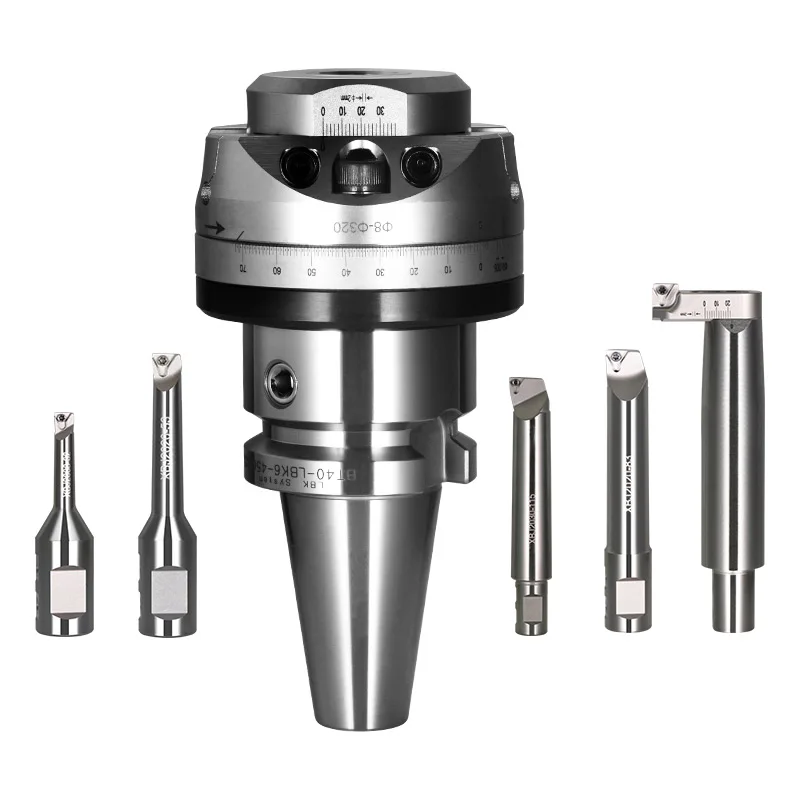 

M16 BT40 NBH2084X High Precision 0.005 NBH 2084 Boring Head with 7Ppcs XBJ Boring Bars CNC Boring Tools Working Range 8-320mm