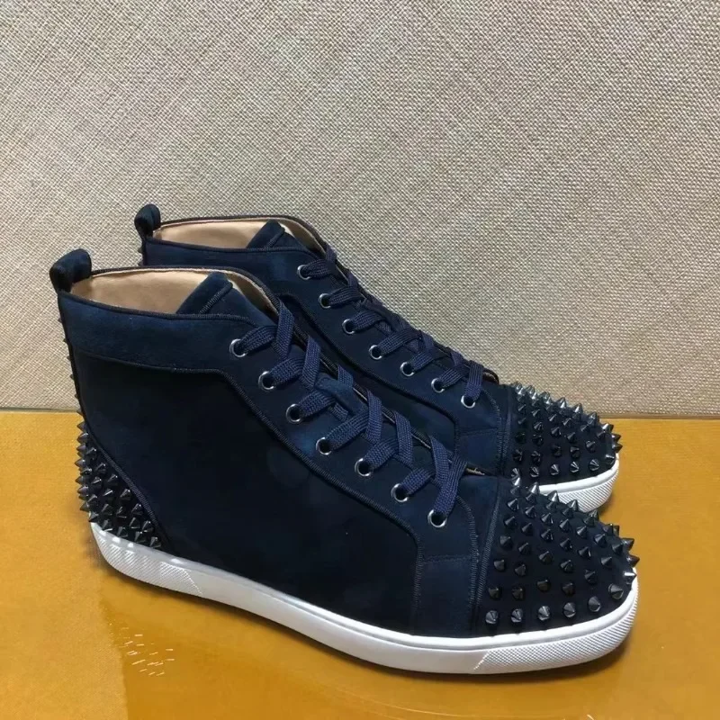 Дизайнерская обувь Мужские кроссовки с красной подошвой Роскошные синие