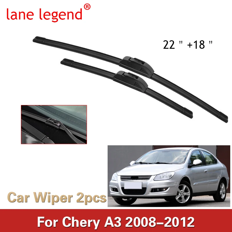 

Car Front Wiper Blades For Chery A3 J3 M11 Apola Chance Niche Cielo Tengo 2008-2012 Windshield Windscreen Window 22"+18"