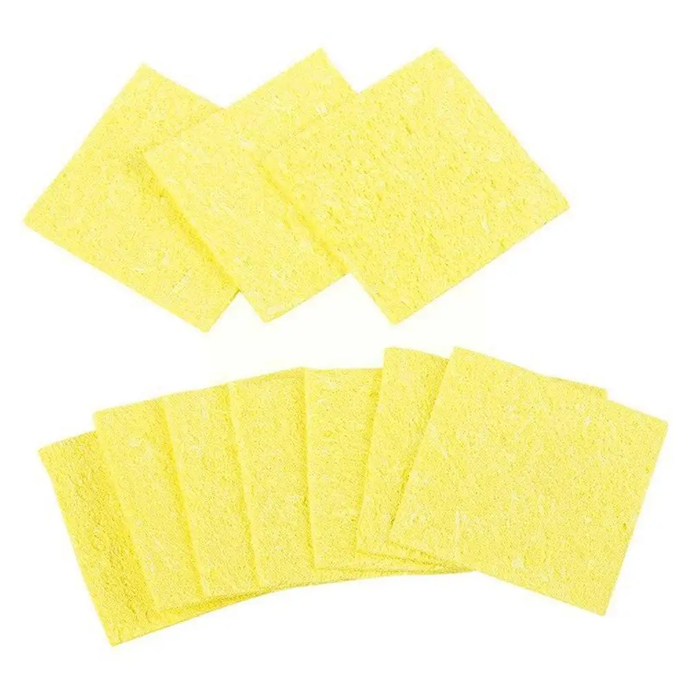 

100Pcs Yellow Cleaning Sponge Cleaner For Enduring Electric Welding Soldering Iron H2H8