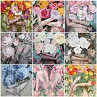 Алмазная 5d-картина Huacan с полным покрытием, Цветочная вышивка, портрет розы, ручная работа, творческие хобби, домашний декор