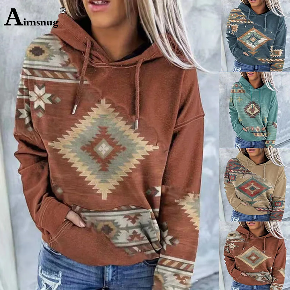 Aimsnug Oversize 5xl Ladies Hooded Sweatshirts 2023 Spring New harajuku Vintage Pocket Tops Streetwear Women's 3D Print Hoodies