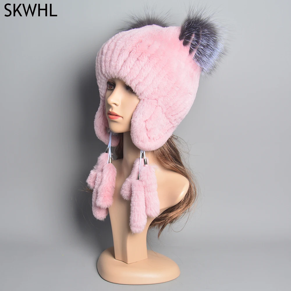 Зимняя меховая шапка для женщин с ушками головные уборы русские женские