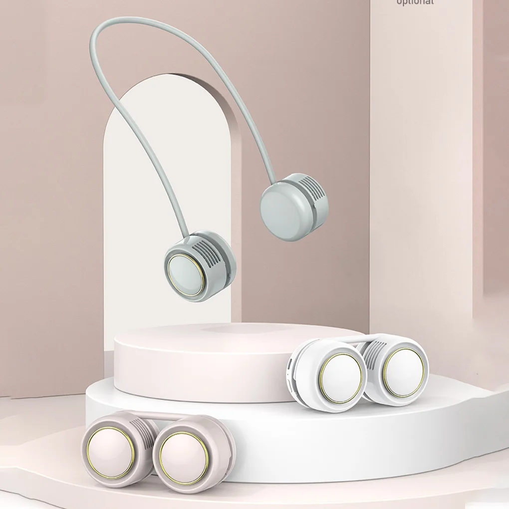 

Портативный подвесной вентилятор на шею, перезаряжаемый носимый охлаждающий персональный беспроводной электронный кнопочный контроллер ...