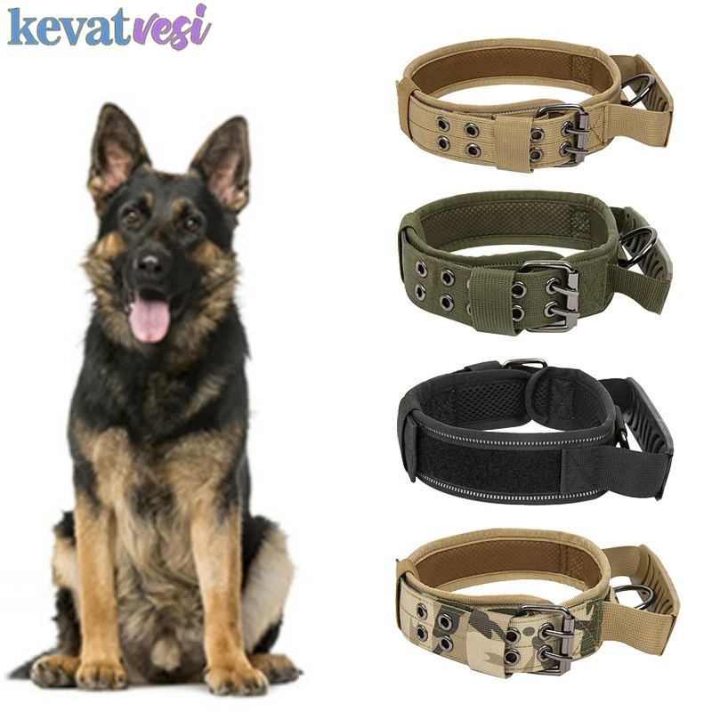 

Military Dog Collar Adjustable Duarable Nylon Dog Collar for German Shepard Medium Large Walking Training Strong Pet Accessories