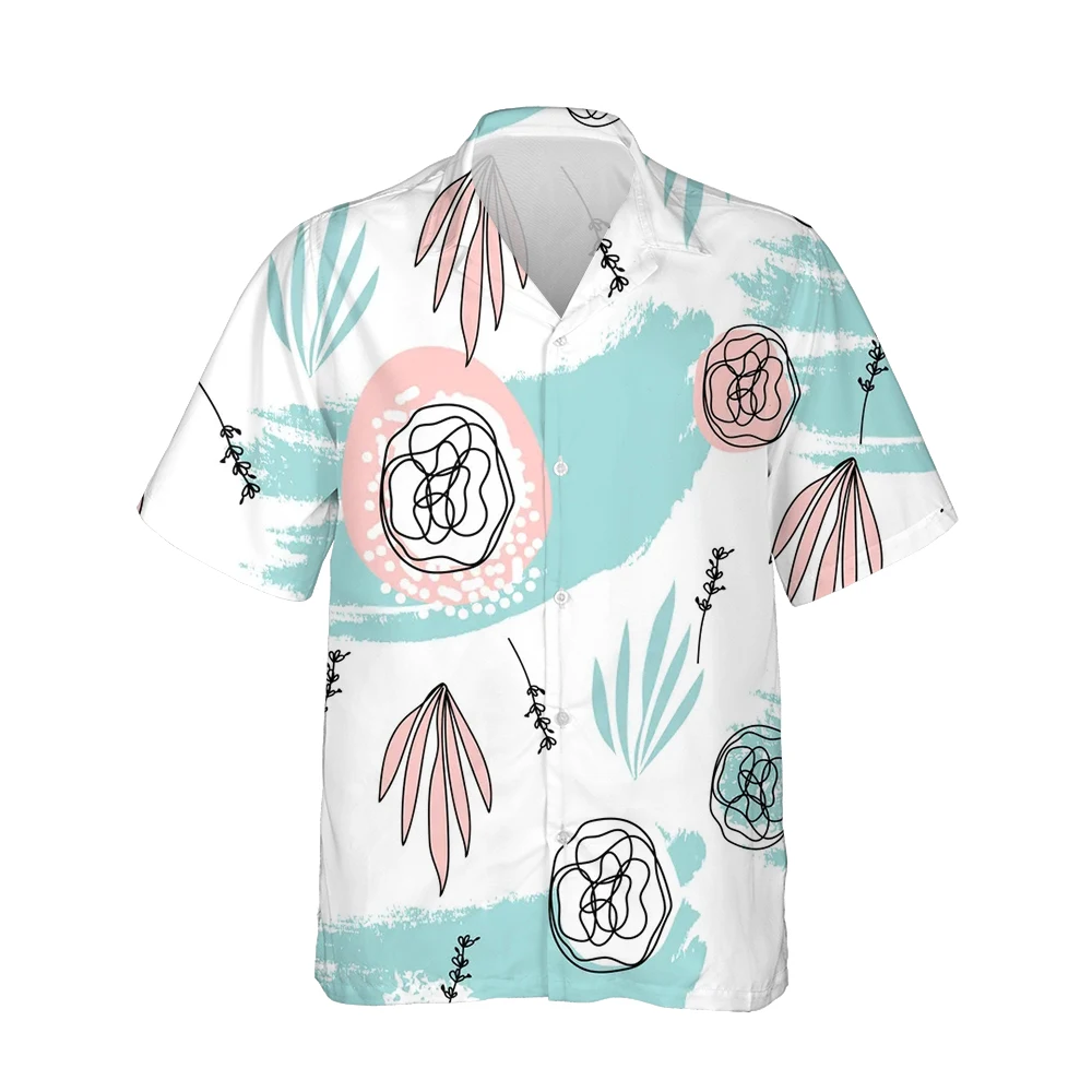 Jumeast 3d Abstract Hand-painted Printed Hawaiian Shirt Men Short Sleeve Harajuku Street Style Shirts for Men Casual Loose Tops