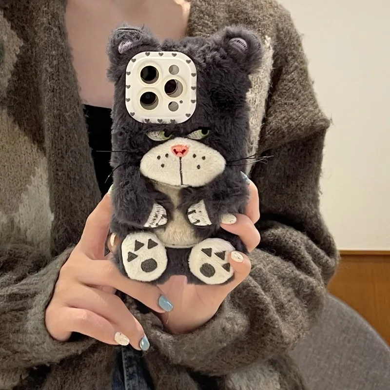 Косплей чехол для iPhone Ins Korean Cute Cartoon Grey Cat
