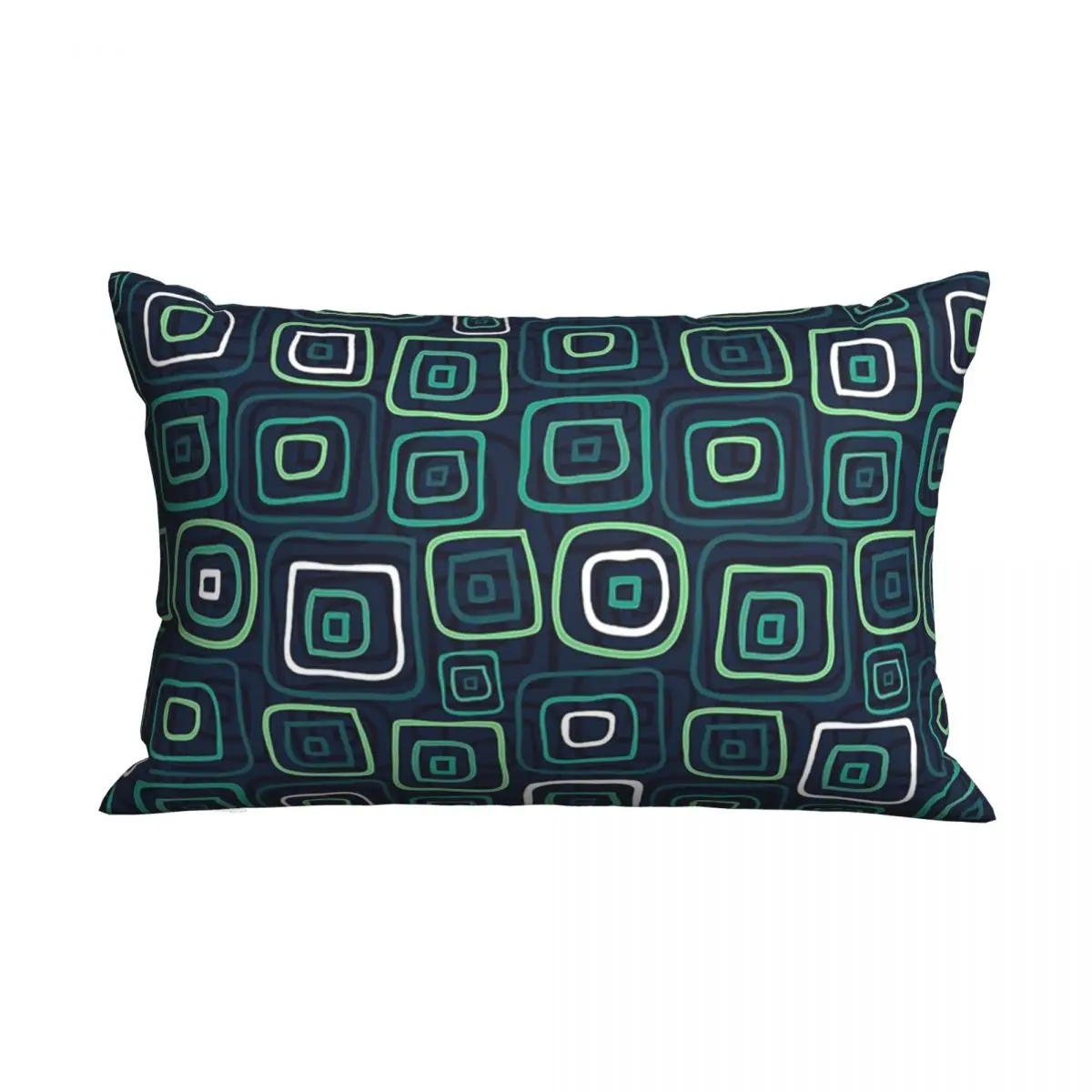 

Teal Tile Swirls Pillowcase Polyester Cushion Cover Decoration Throw Pillow Case Cover for Home Double-sided Printed