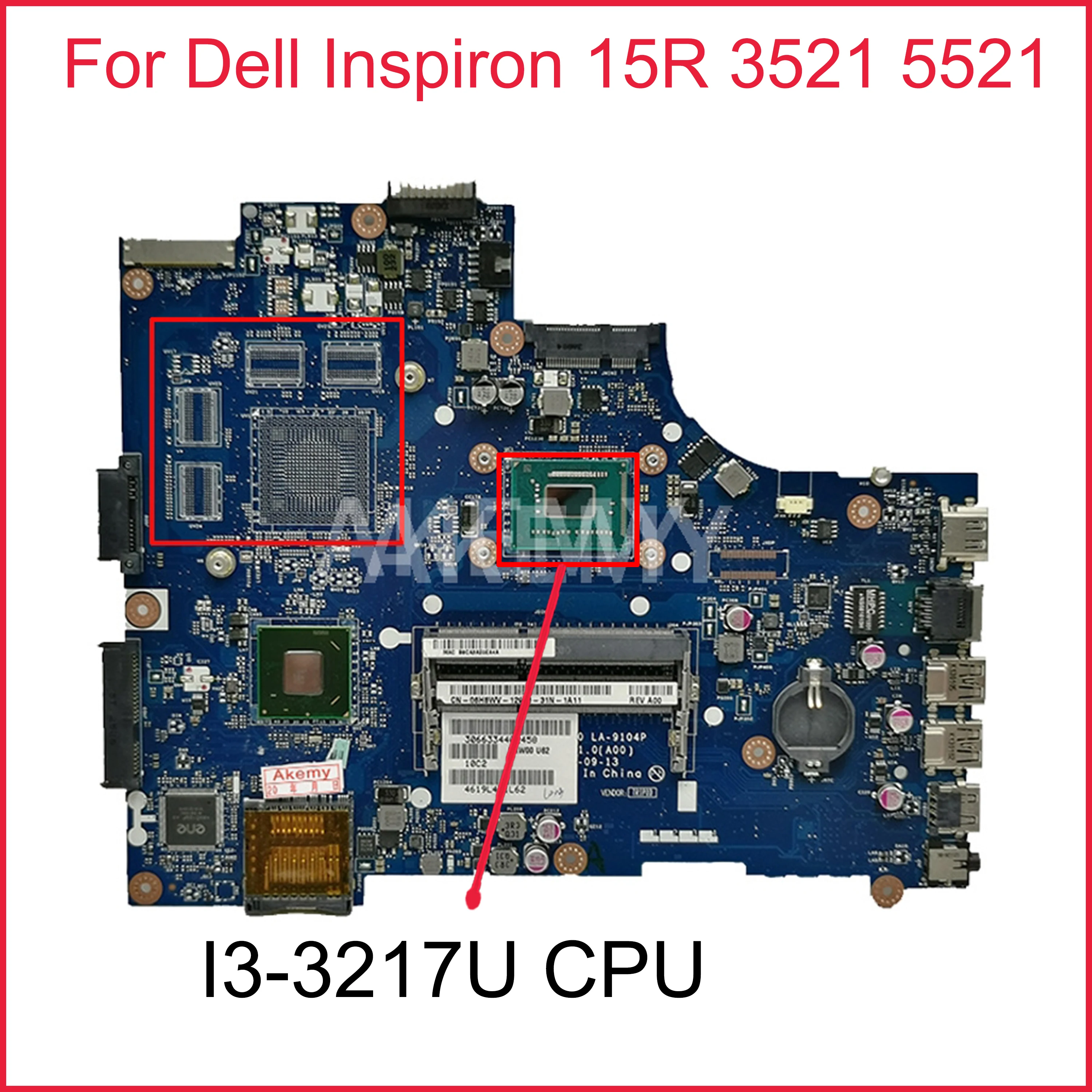 Оригинальная материнская плата для ноутбука Dell Inspiron 15R 3521 5521 I3-3217U CPU GM |