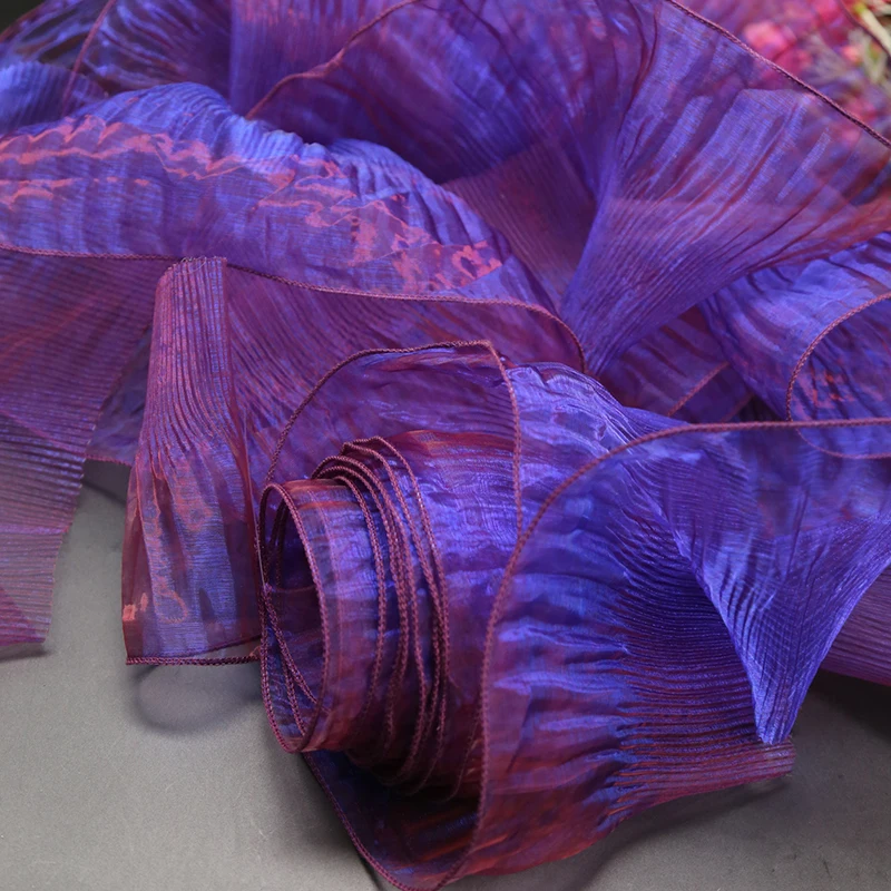 1/3/5/10m Плиссированная кружевная лента из органзы с прозрачными краями ширина 13 см