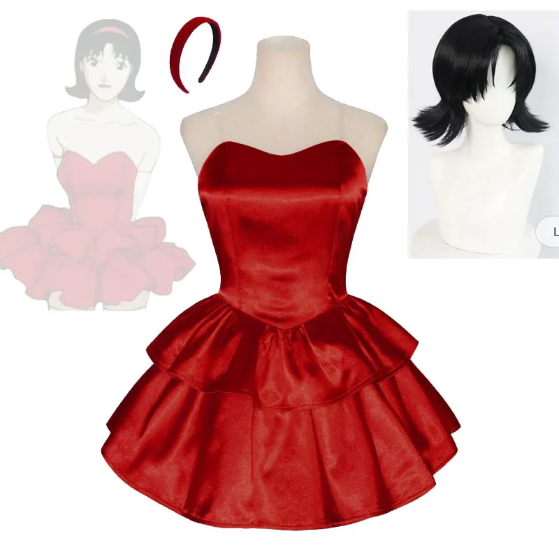 Аниме Kirigoe Mima Косплей Платья и парики повязка на голову совершенно синие