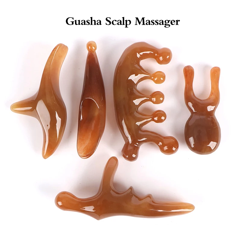 

1pc Massage Comb Resin Scraping Plate Gua Sha Board SPA Massage OX Horn Body Massager Acupuncture Scraper