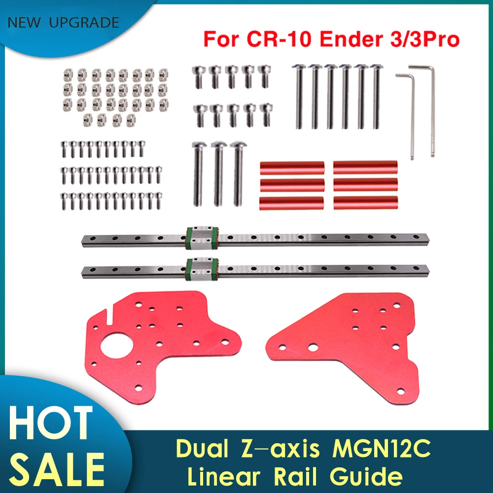

3D Printer Dual Z-Axis MGN12C Linear Rail Guide Kit With Fix Plate Mount Bracket For Ender-3/3S /Pro/V2/CR-10/10S/S4/S5