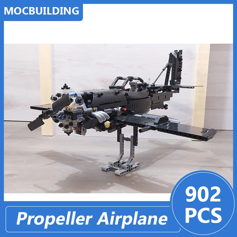 

Propeller Airplane Model Moc Building Blocks Diy Assemble Bricks Aircraft Educational Creative Xmas Toys Children Gifts 902PCS