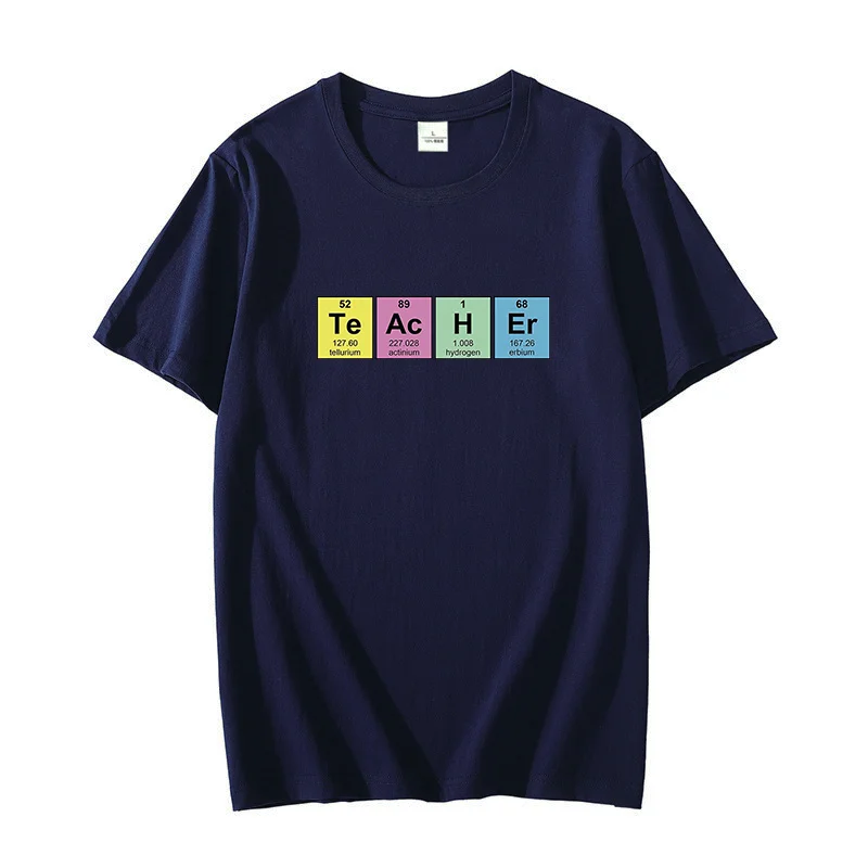 

Cotton T-shirt Periodic Table Chemistry Science Teacher Unisex Short Sleeves T-shirt Harajuku Oversized t-shirt O-neck T-shirt