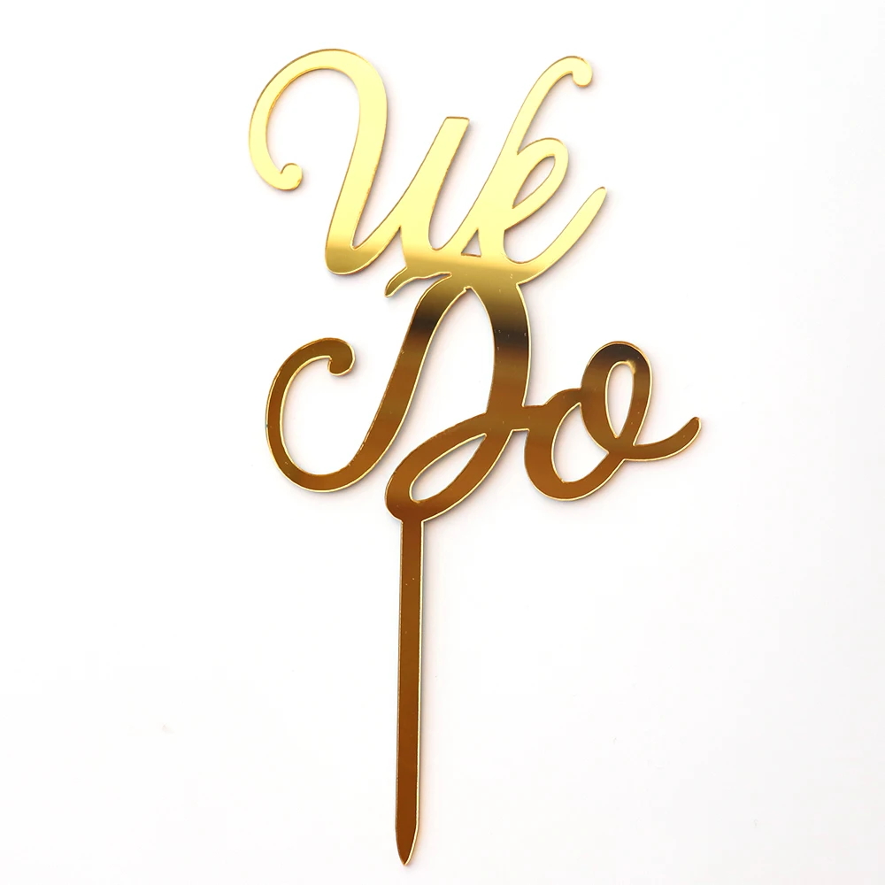 Promotional Happy Anniversary Cake Topper Acrylic Rose Gold Silver Cupcake for Birthday Wedding Party Decorations |