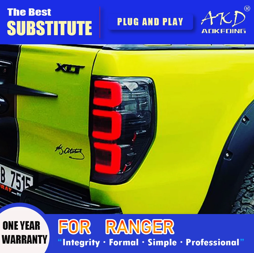 

Задняя фара AKD для Ford Ranger T6 светодиодный Tail 2012-2020 Ranger T6, задний противотуманный сигнал поворота, автомобильные аксессуары