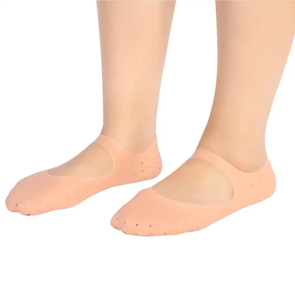 

1 Pair Silicone Socks Foot Anti-cracking Protector Foot Care Tool Prevention Socks Skin Color M
