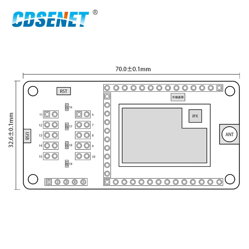 CH340G USB Test Board E70-433TBL-NW01 Star Network For Serial Port Module 433MHz 14dBm E70-433NW14S