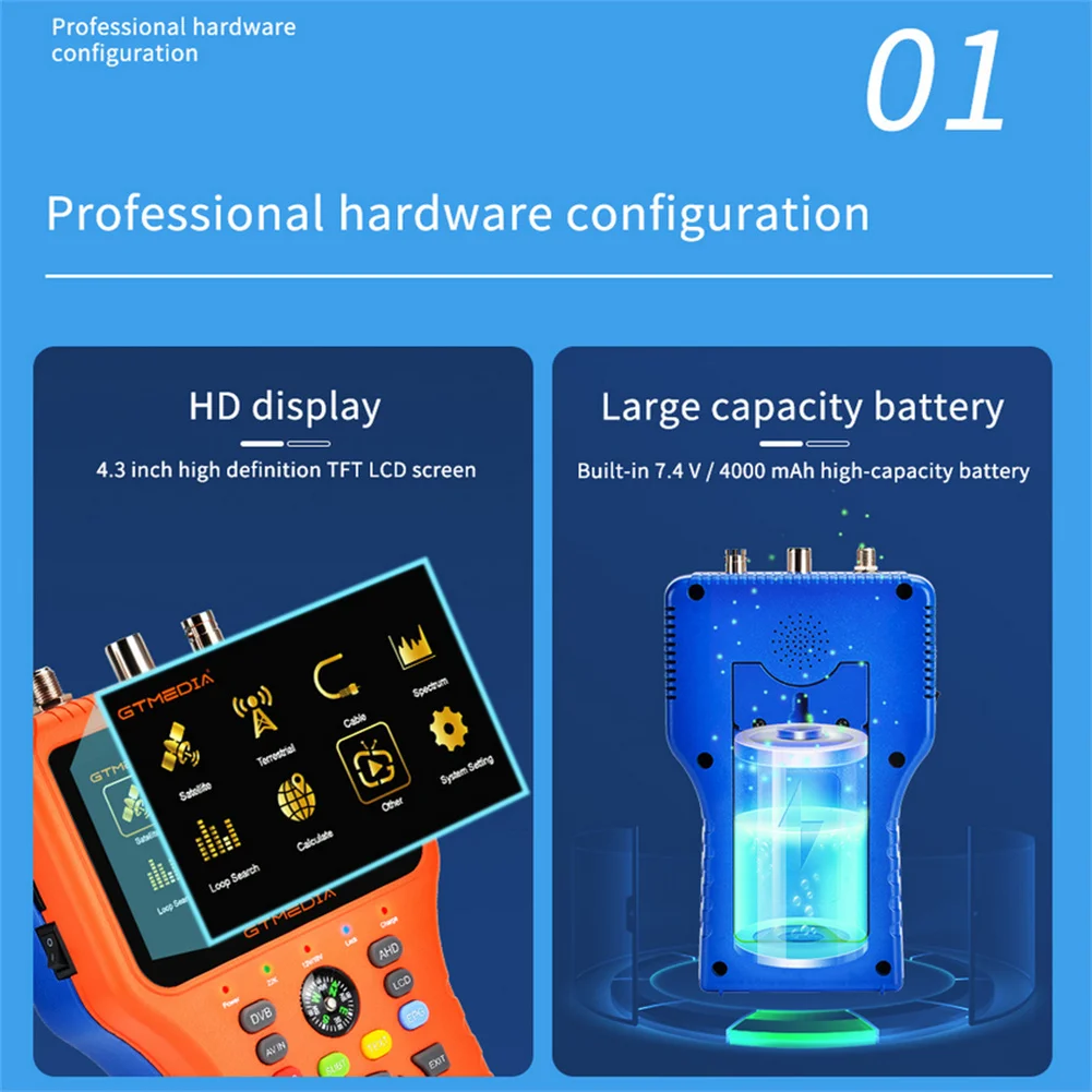 Для V8 Hd Pro Dvb-s2 T2 C Ahd Atsc Star Finder 4 3 дюймов ЖК-экран высокого разрешения TFT анализатор