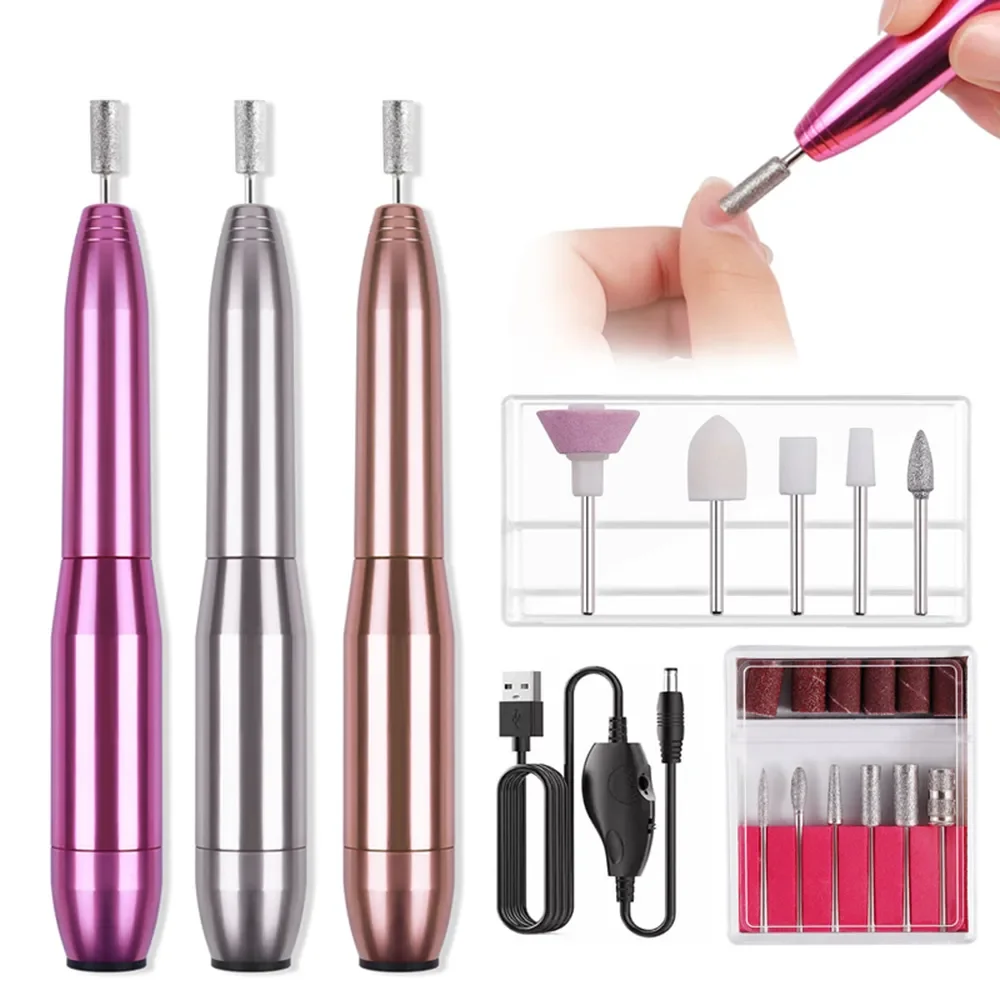

NEW2023 Nail Drill Machine Manicure Machine Set USB Charging Mill Cutter for Manicure Nail File Pedicure Tool Nail Drill Set