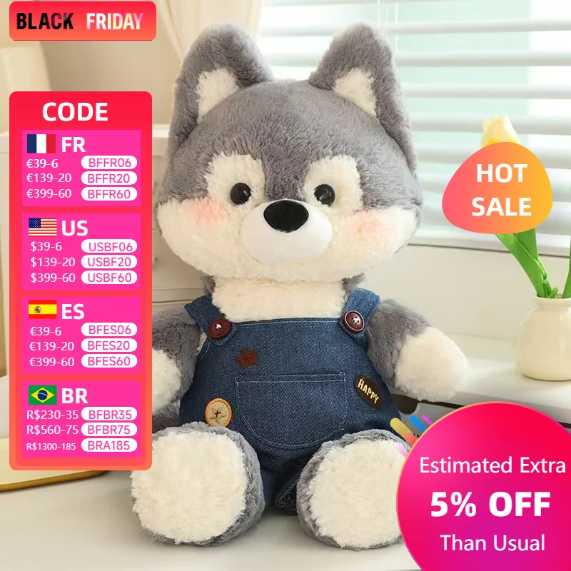 Аниме плюшевая игрушка милый 50 см бегущий волк лиса мягкая коллекционная подарок