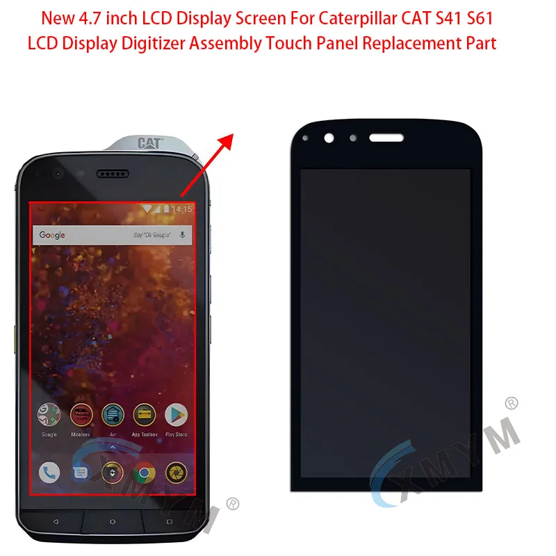 Новый ЖК-дисплей 4,7 дюйма для Caterpillar CAT S41 S61, ЖК-дисплей с дигитайзером в сборе, сенсорная панель, Запасная часть