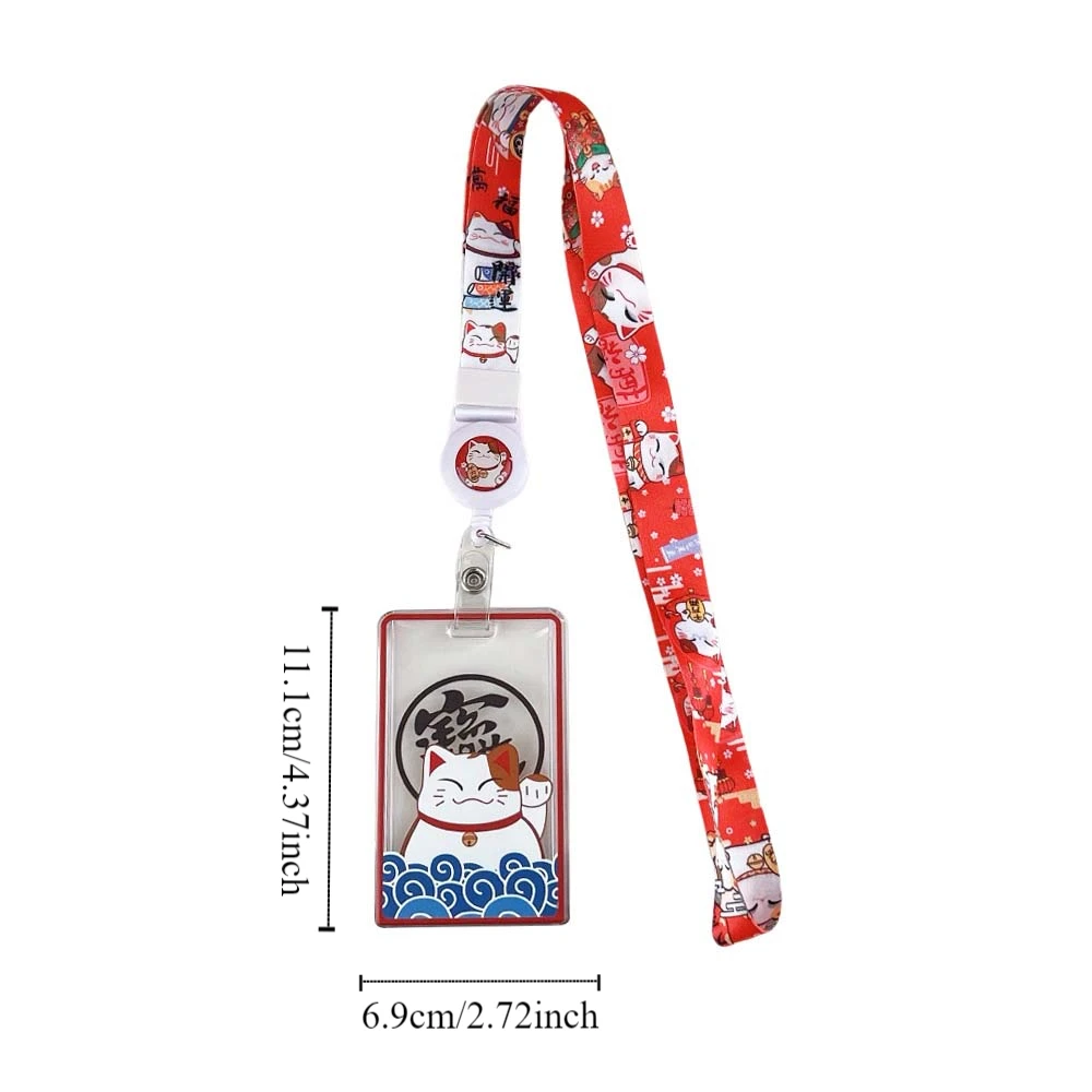Фото Длинная веревка Maneki Neko Держатель для карт Maneki Neko Японский Lucky Cat Student Lucky Cat Обложка для карт Мультяшный чехол для карт Подвеска №5