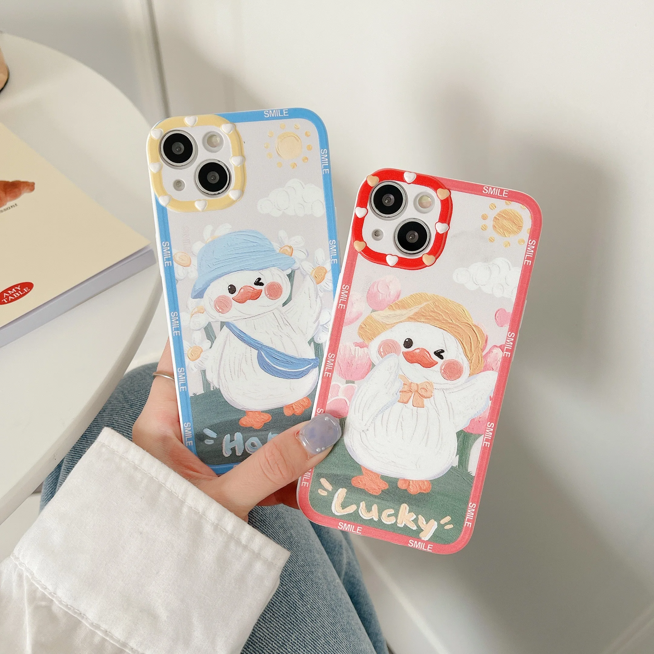 Duck Silicone Case For iPhone 13 Mini Silicone Case iPhone 13 Pro Max чехол на айфон Coque iPhone Funda iPhone 11 Heart Camera