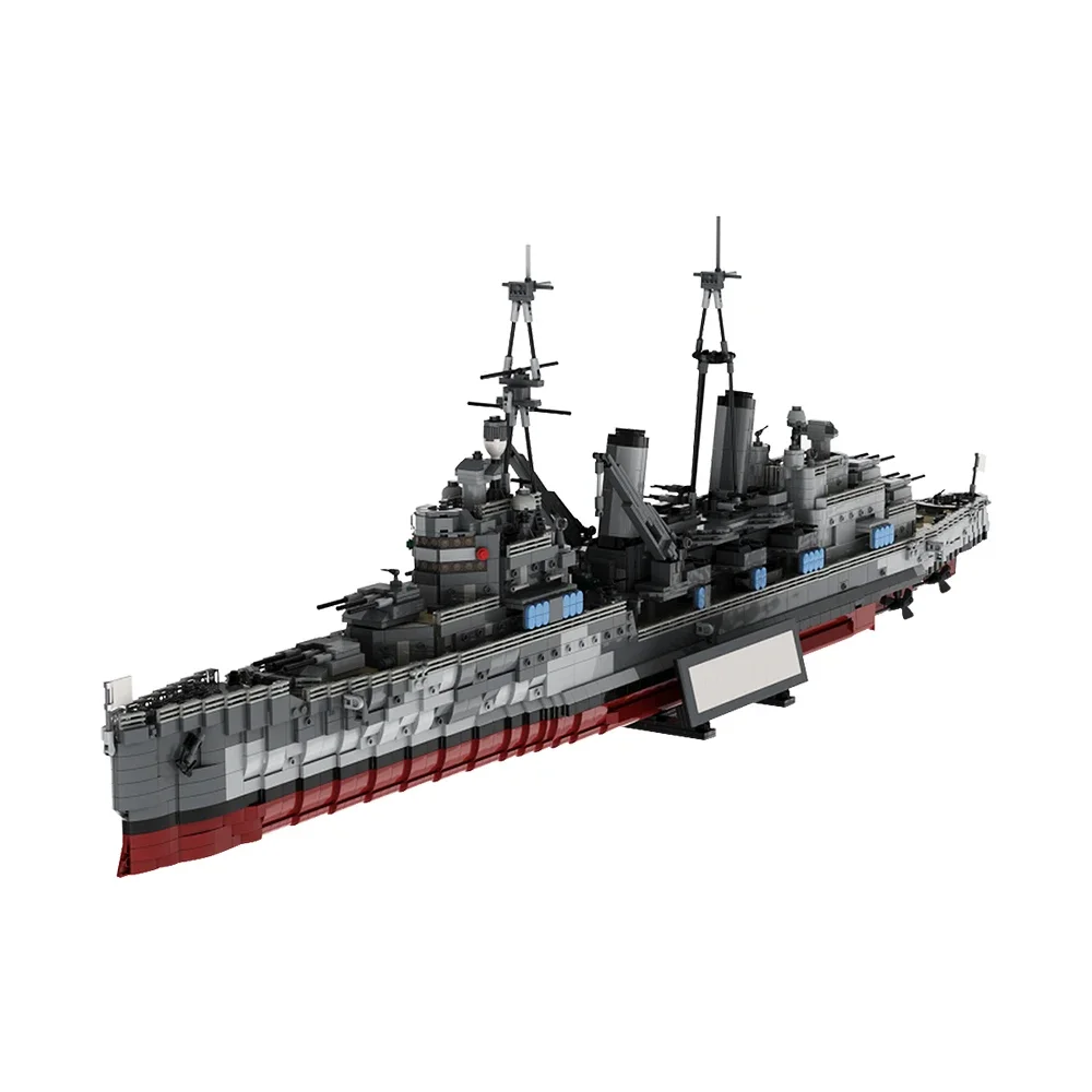 Фото Gobricks MOC HMS Belfast 1939 Ремонт WW2 Модель Кирпичи WW2 Военный военный корабль Строительный блок Набор Развивающие игрушки для коллекции подарков №1