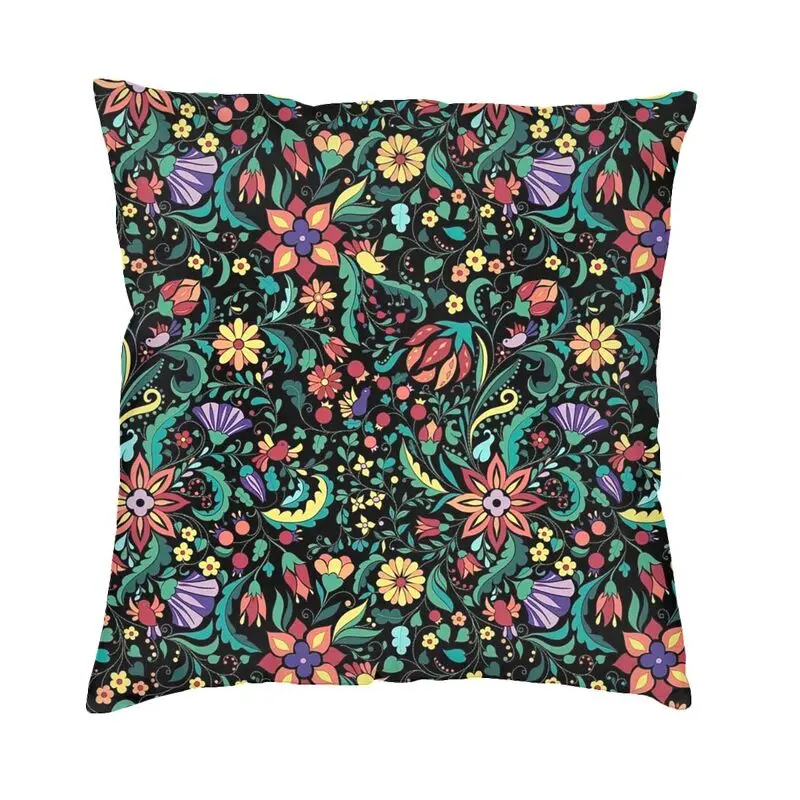 

Мексиканский орнамент Этнический узор Чехол на подушку 45x45 см украшение для дома мексиканский цветочный узор Роскошная наволочка квадратн...