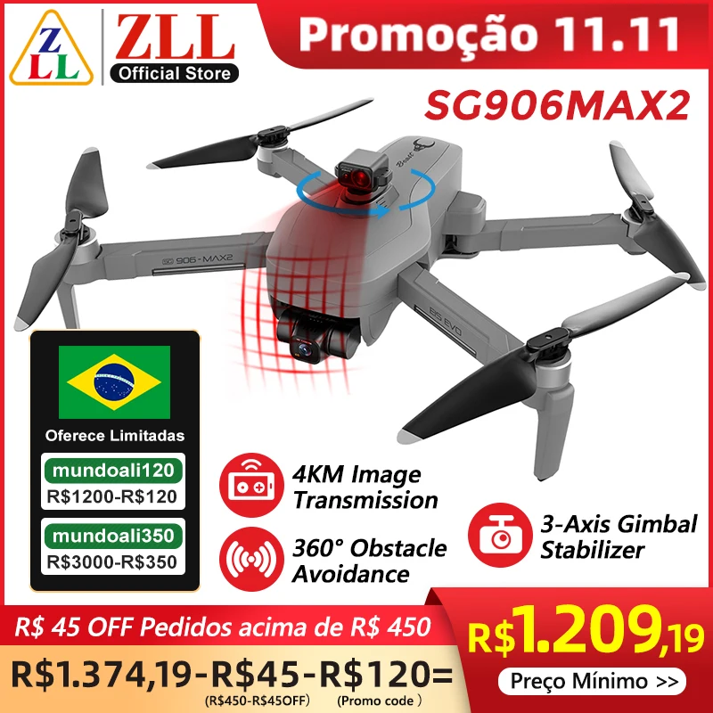 

Квадрокоптер ZLL SG906 MAX2 BEAST 3E с камерой и GPS, 4K
