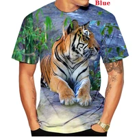 summer top mens polyester vintage short sleeve t shirt anime clothing short sleeve graphic harajuku tiger