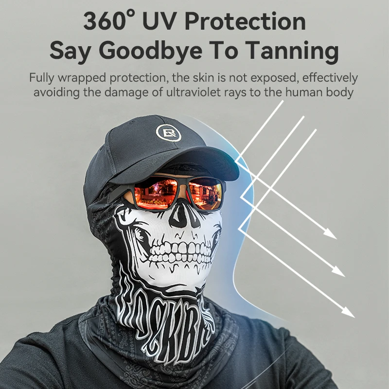 Велосипедная Балаклава ROCKBROS для мужчин и женщин бандана с принтом черепа